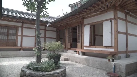 South Korea Traditional house, day Stock Footage