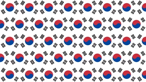 South Korean Flag Pattern Background for National Remembrance and Military .. Stock Footage 340072789