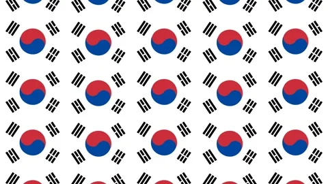 South Korean Flag Pattern Background for Remembrance and Military Appreciatio Stock Footage 340072836