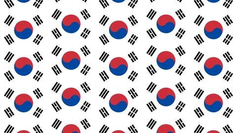 South Korean Flag Pattern Background for Remembrance and Military Appreciatio Stock Illustration