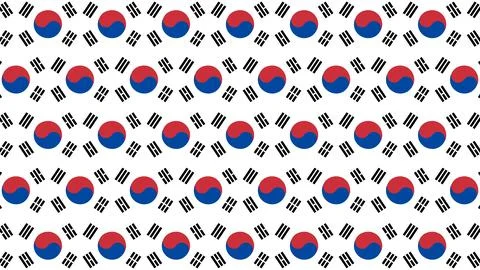 South Korean Flag Pattern for Remembrance and Military Appreciation Backgroun Stock Illustration