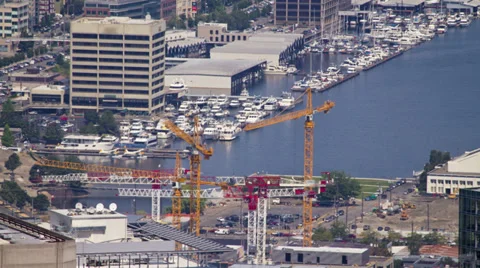 South Lake Union Construction Time Lapse Stock Footage 32123808