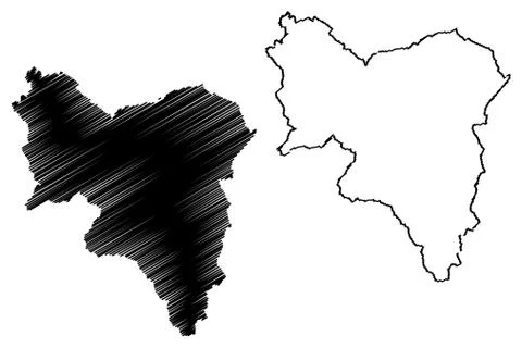 South Lanarkshire map vector.... Stock Illustration