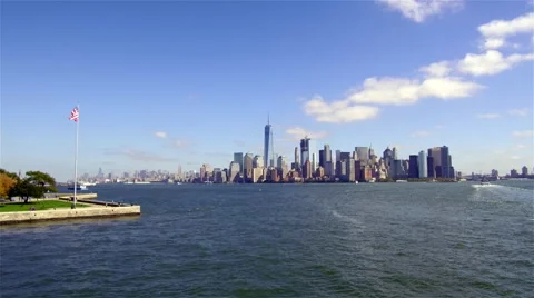 South Lower Manhattan Panoramic View 4K Video stock 68297944