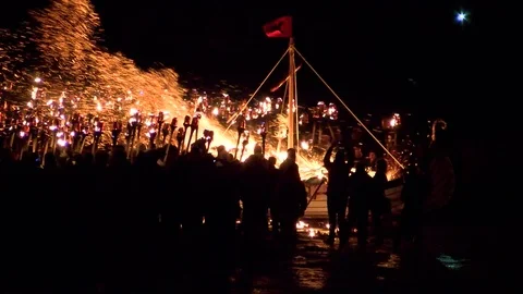 South Mainland Up Helly Aa 2017 Stock Footage 77600021