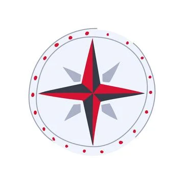 South nautical compass cartoon vector illustration Stock Illustration