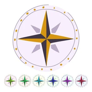 South nautical compass vector cartoon graphic Illustrazione stock
