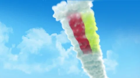 South Ossetia Flag 3D Render Animation Created with Colored Smoke Trails by  스톡 동영상 332311684