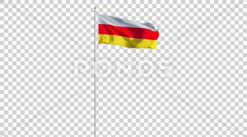 South Ossetia flag, long shot, isolated with alpha channel Stock Photos