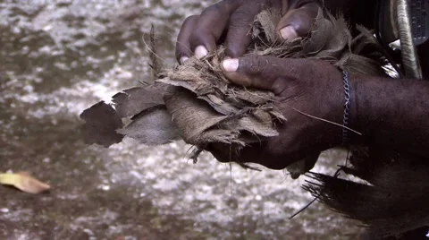South Pacific Tribesman making fire with a stick Video stock 58231603