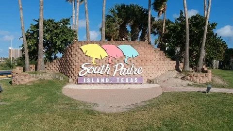 South Padre Island Sign Stock Footage