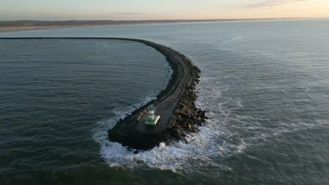 South pier IJmuiden at sea Stock Footage 231692653