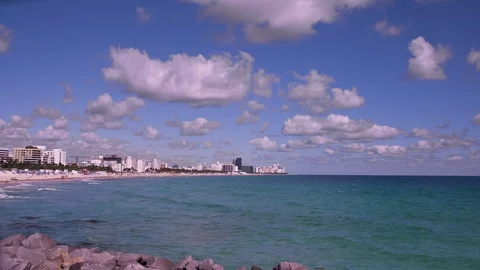 South Point Beach in Miami Video stock 104524872