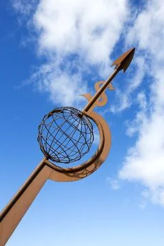 A south pointer in Punta Arenas, Chile. Stock Photos