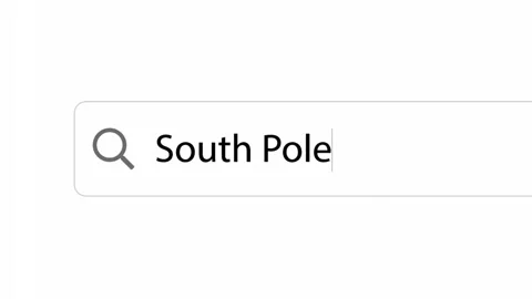South Pole - Internet browser search bar typing antarctic place name. Stock Footage