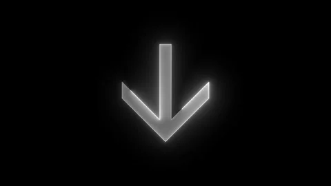 South side direction arrow icon glowing neon white color animation Stock Footage 274575221
