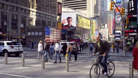 South Side of Times Square During Late Morning on Weekday  Stock Footage 74700792