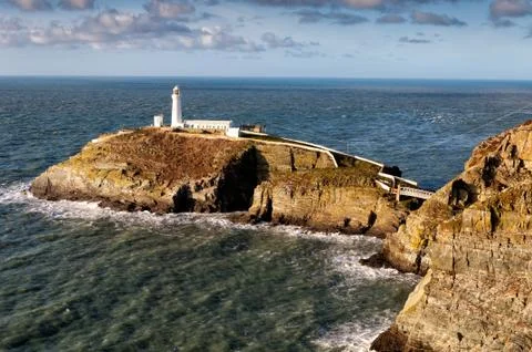 South stack lighthouse on anglesey Stock Photos