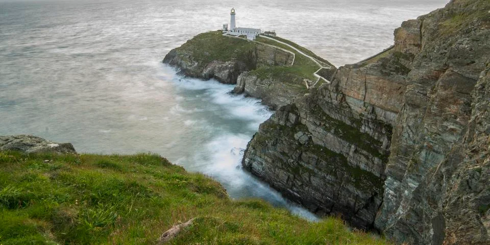 South Stack Lighthouse in Anglesey, Wales, UK, GB Stock Photos