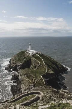 South Stack Lighthouse, Holyhead, United Kingdom 스톡 사진