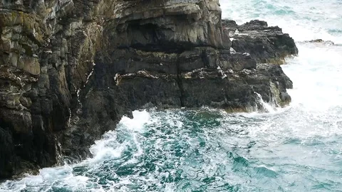 South Stack (Ynys Lawd) is an island situated just off Holy Island on the Stock Footage 93678286