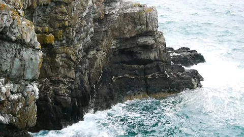 South Stack (Ynys Lawd) is an island situated just off Holy Island on the Stock Footage 93678290