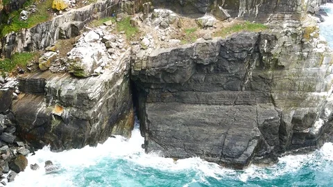 South Stack (Ynys Lawd) is an island situated just off Holy Island on the Stock Footage 93678291