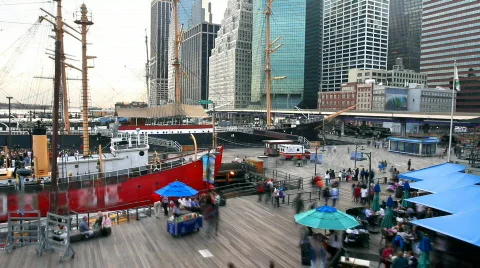 South Street Seaport Stock Footage
