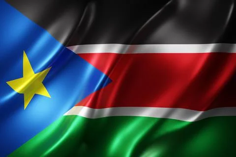 South Sudan 3d flag Stock Illustration