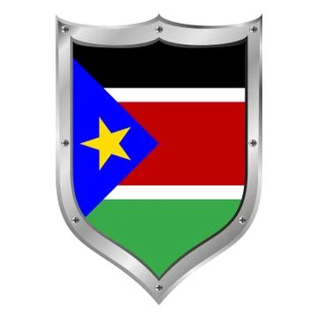 South Sudan flag button. Stock Illustration