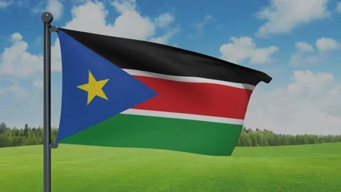 South Sudan Flag Stock Footage 153256050