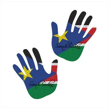 South sudan flag hand vector Stock Illustration