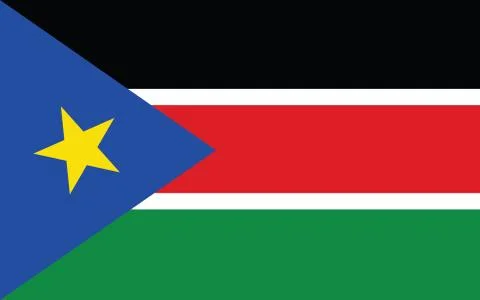 South Sudan flag vector graphic. Rectangle South Sudanese flag illustration.  Stock Illustration