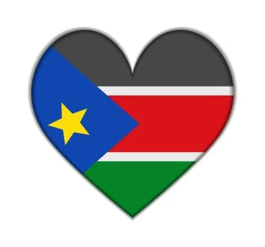 South sudan heart flag vector 스톡 일러스트