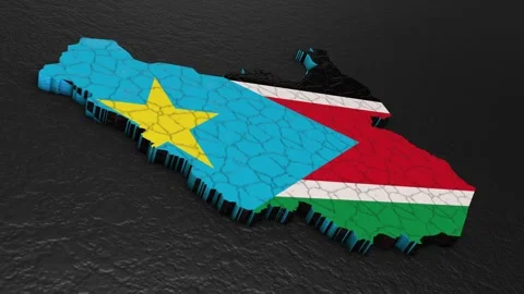 South Sudan map 3d. 3d map of South Sudan. Stock Footage 275550712