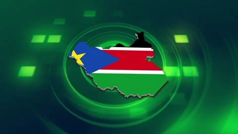 South Sudan Map and Flag Background Stock Footage 344029899