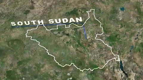 South Sudan Map Animation Video stock 273877469