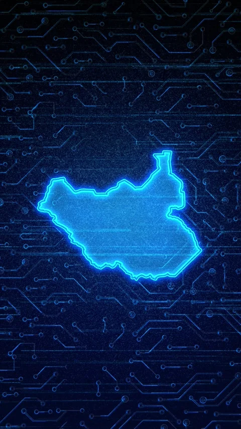 South Sudan Map Digital Technology Opener 库存影片 336314492