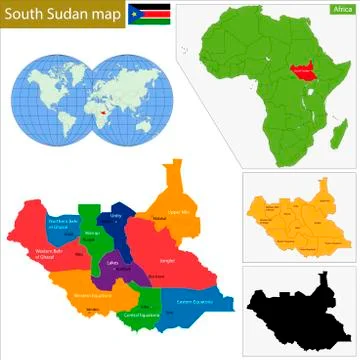 South Sudan map Stock Illustration