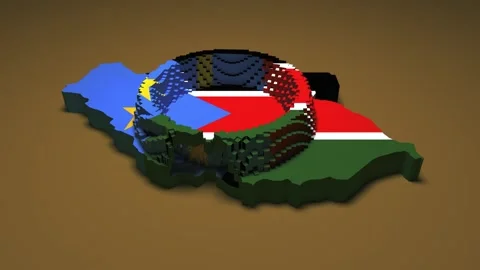 South Sudan Map - Ripple Effect Video stock 330481668