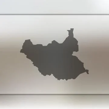 South Sudan map. Vector silhouette of South Sudan. Blurred background Stock Illustration