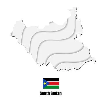 South Sudan  map on white background. vector illustration. Stock Illustration