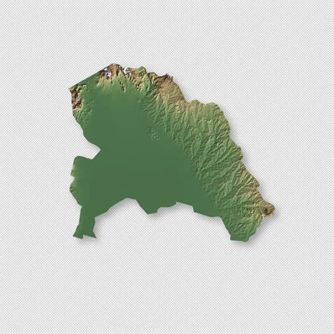 South Sudan Rotating 3D Relief Map Seamless Loop, Alpha Channel 4K Video stock 340700131
