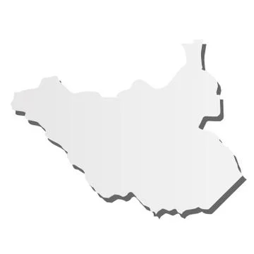 South Sudan - solid black silhouette map of country area. Simple flat vector イラスト素材