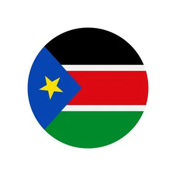 South Sudan vector flag circle on white background Stock Illustration
