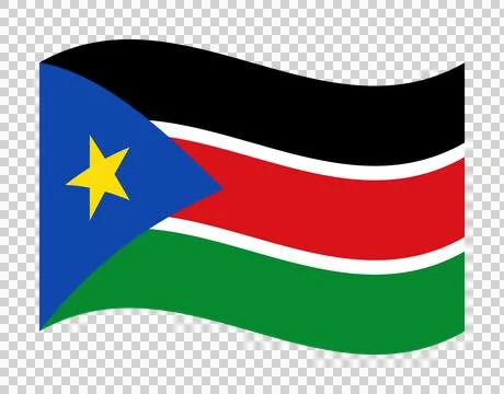 South Sudan waving flag vector design on transparent background illustration Stock Illustration
