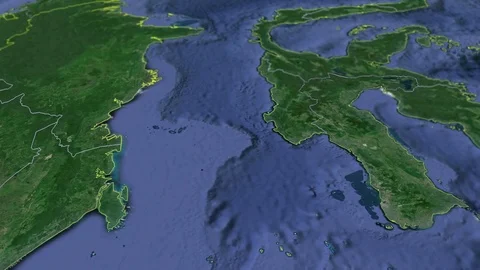 South Sulawesi with Coat Of Arms Animation Map Stock Footage