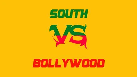 South VS Bollywood Poster Text Letter Stylish Font HD Photo Background Wallpa Stock Illustration