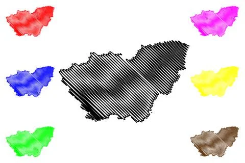 South Yorkshire map vector.... Stock Illustration