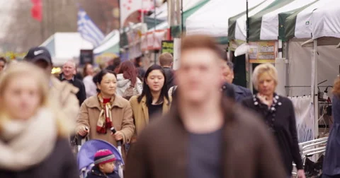 SOUTHAMPTON, UK - CIRCA 2015: Large crowd of shoppers at a local shopping centre Stock Footage 48006486
